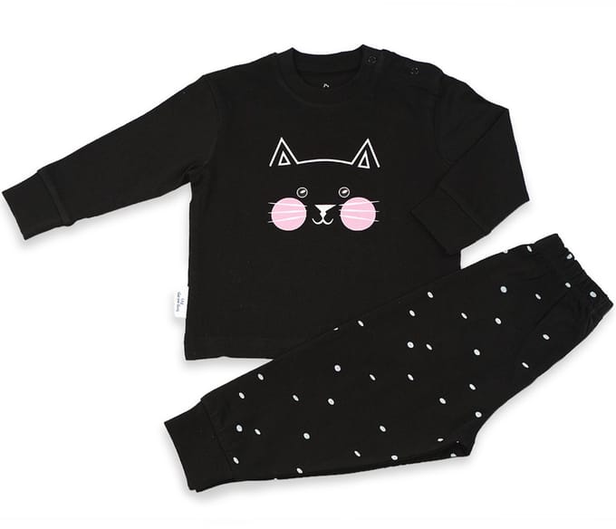 Frogs and Dogs - Pyjama Kitty - Zwart - Maat 104 -