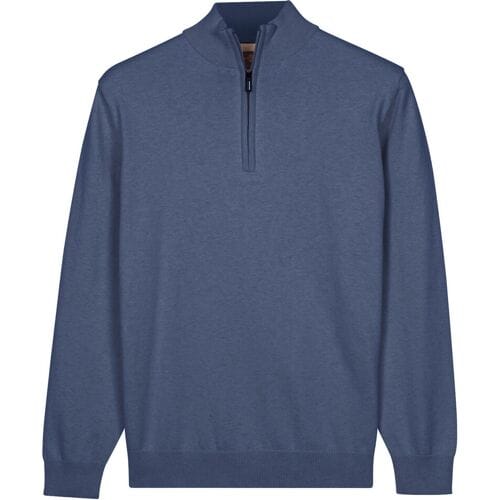Baileys Trui Solid Color Half Zip Single Knit Cloud Blue / male