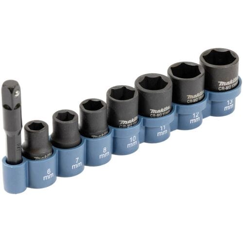 Makita E-12289 Impact Socket And Adapter Set - 8 Pieces