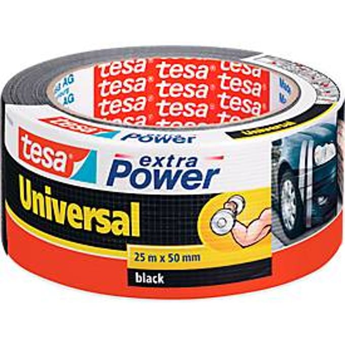 tesa Extra Power universele textieltape ducttape voor repareren, bundelen of afdichten – zwart