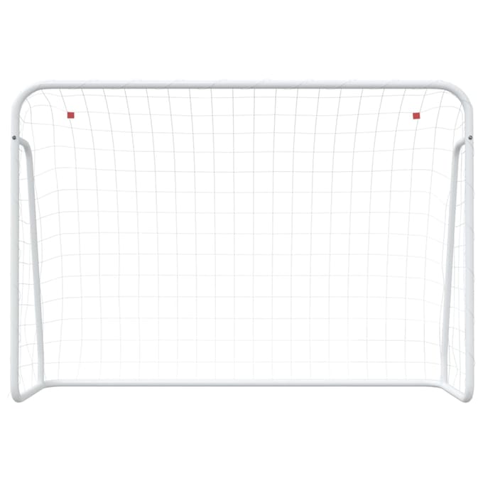 vidaXL - Voetbaldoel - met - net - 214x75x152 - cm - staal - en - polyester - wit