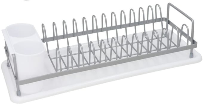 Gerimport Afwas afdruiprek met lekbak - wit - kunststof - 41,5 x 17 x 10 cm