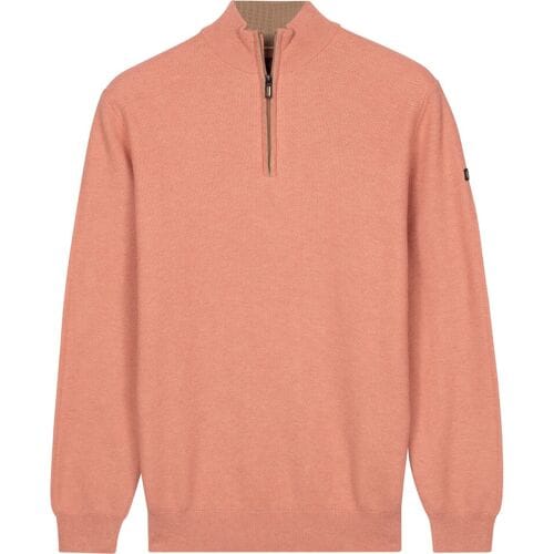 Baileys Trui Half Zip Subtle Faux-Uni Structure Knit Soft Peach / male