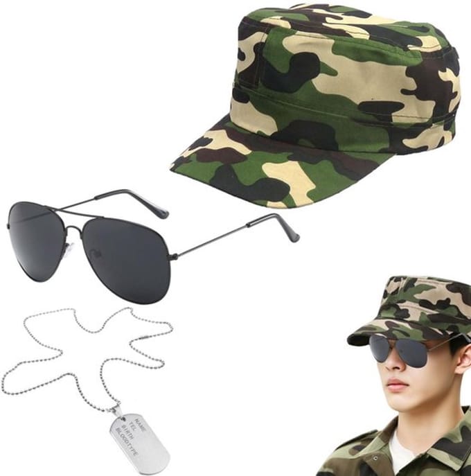 Cosplayer kostuum set - 3 delen - soldaat look