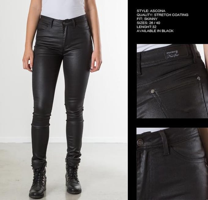 New Star dames broek Ascona zwart coated - maat 38