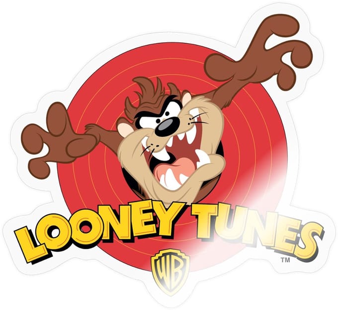Looney Tunes Tasmanian Devil Sticker maat S (10 x 10 cm)