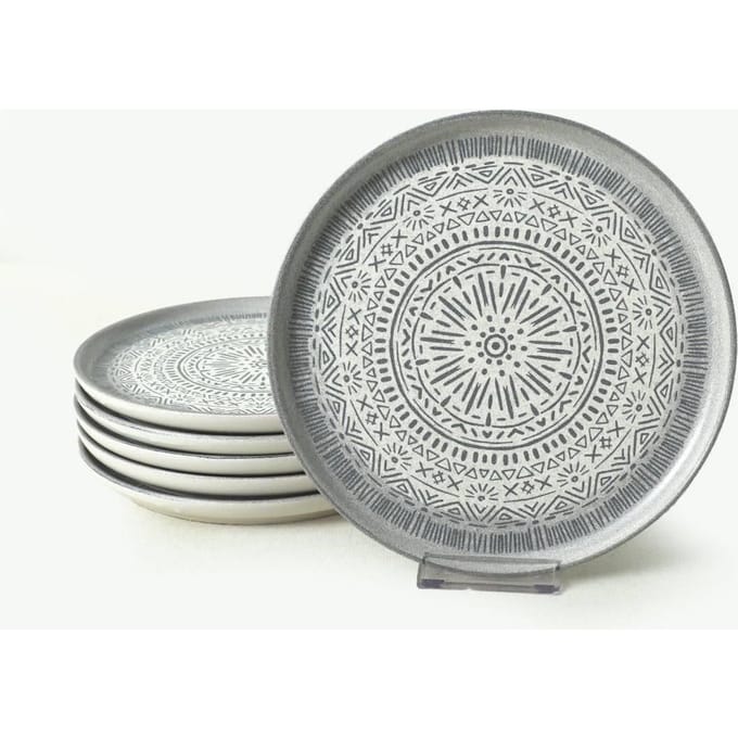 Set van 6 dessertborden Nordic keramiek | Hermia