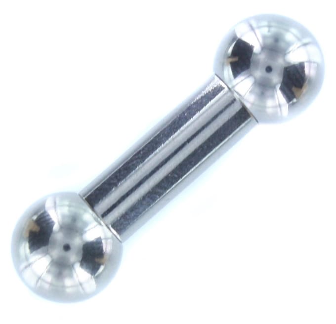 Piercing chirurgisch staal basis extern schroefdraad 4x14x8 - zilver - LMPiercings
