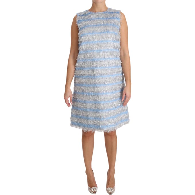 Dolce & Gabbana Vrouwen Lichtblauw Zilver Shift Jurk