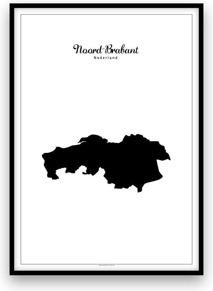 Noord-Brabant provincieposter - Zwart-wit