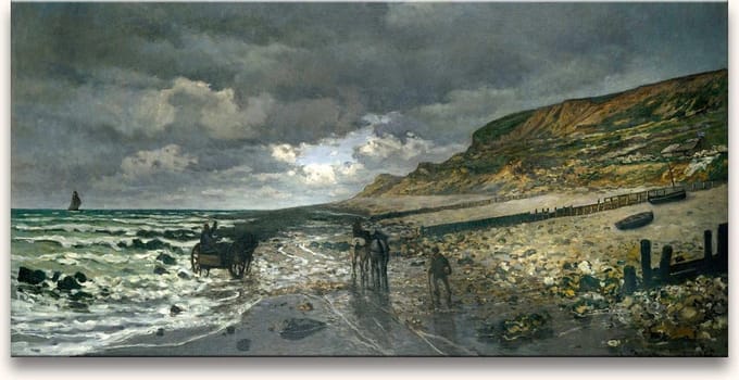 Handgeschilderd schilderij Olieverf op Canvas - Claude Monet 'Strandjutters bij La Rochelle'