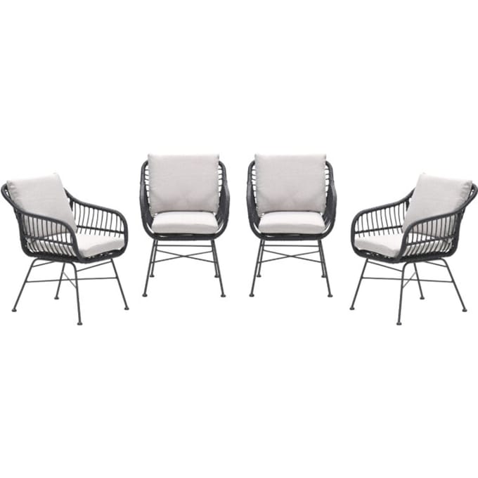 Garden Impressions Margriet tuinstoelen set van 4 zwart
