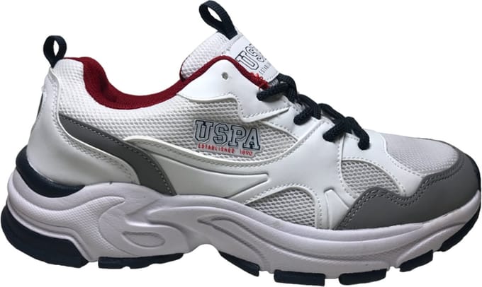 U.S. Polo Assn. - Fox - Mt 36 - Sportieve veter sneakers - wit grijs