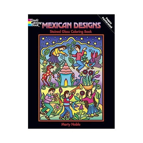 Mexican Designs Stained Glass Coloring Book - Marty Noble
