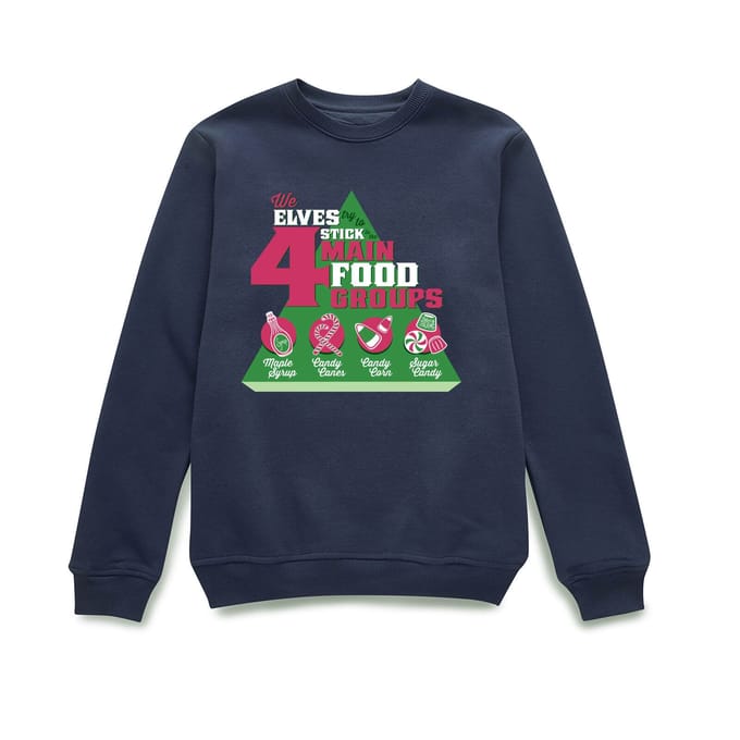Elf Food Groups Christmas Jumper - Navy - M