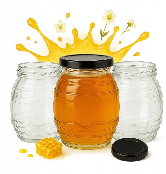 Bimberek UL - Glazen Pot - 380 ml - Decoratief - Zwarte Deksel
