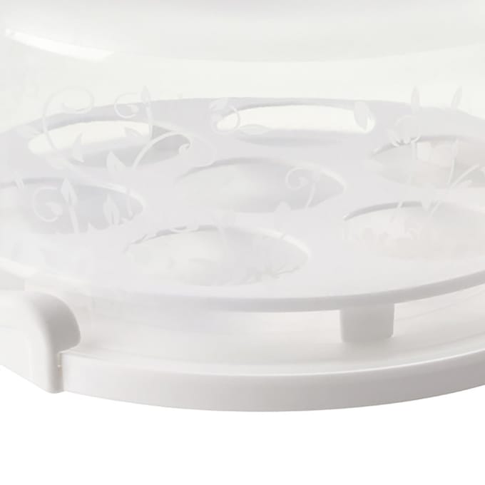 Draagbare Cheesecake Container 7 Slot PP Ronde Cake Draaghouder met Transparante Deksel white