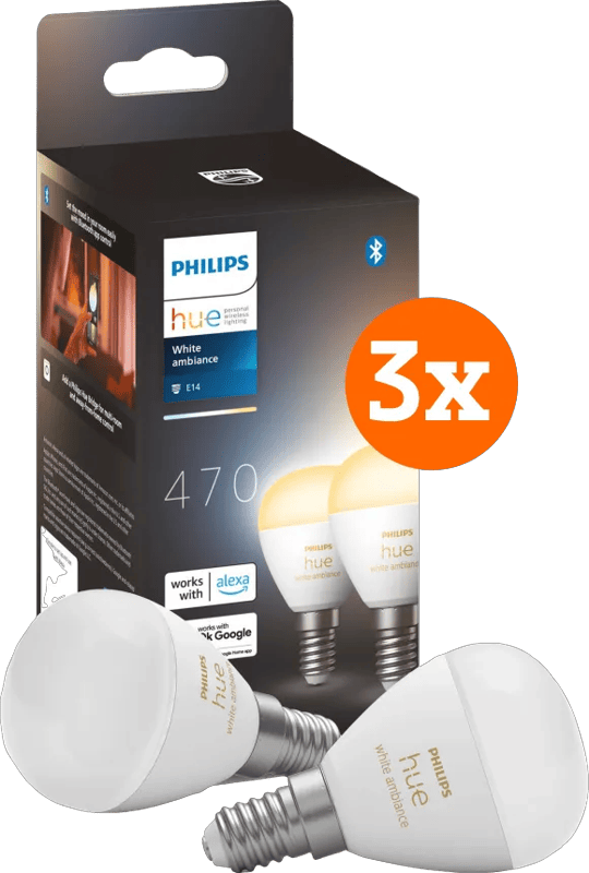 Philips Hue Luster kogellamp White Ambiance E14 6-pack