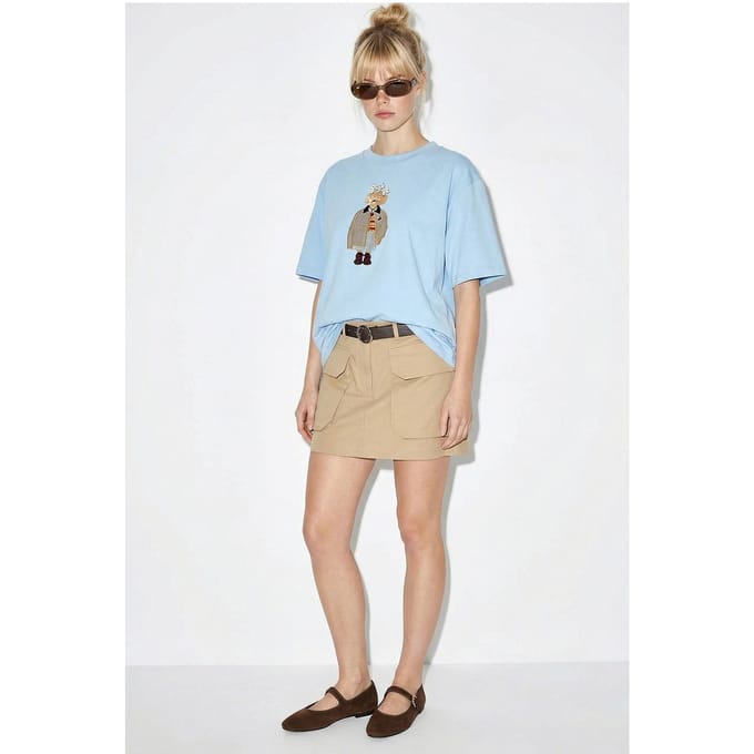 Geborduurd Crew Neck Relaxed Fit T-Shirt