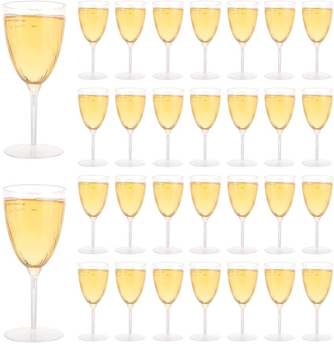 Dailygoods - Herbruikbare Plastic Champagneglazen - Set van 32 Stuks, 240 ml