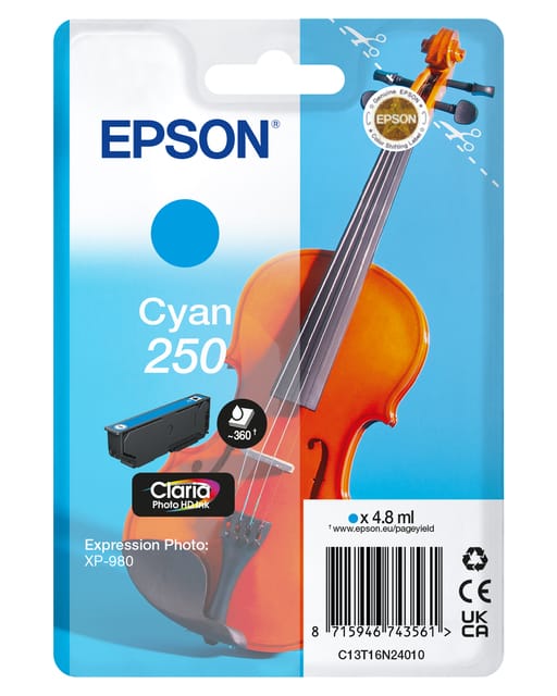Epson 250 (C13T16N24010) Inktcartridge Cyaan