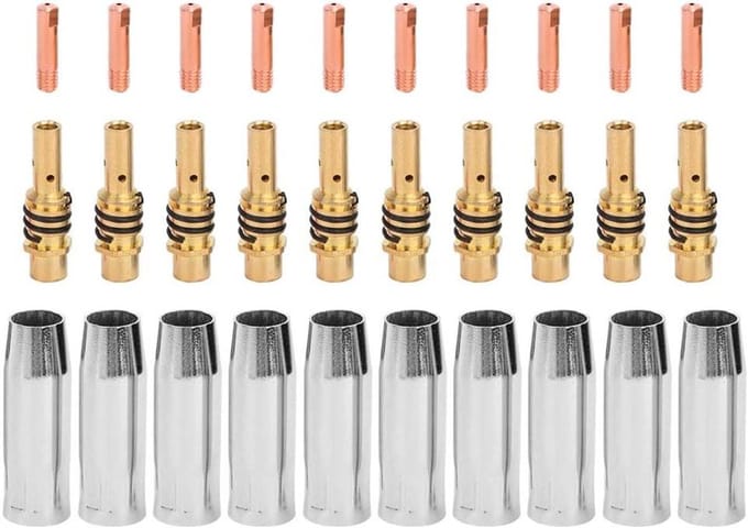 Lasmondstuk Beschermers - Laspistool Houder - Metaal Bewerken - Messing Constructie - 10 Stuks - Goudkleurig