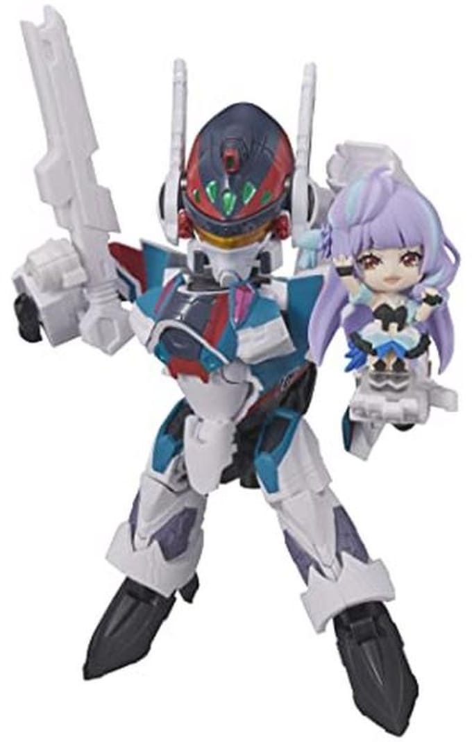 Macross Delta voertuig met figuur VF-31C Siegfried en Mikumo Guynemer - 10 cm
