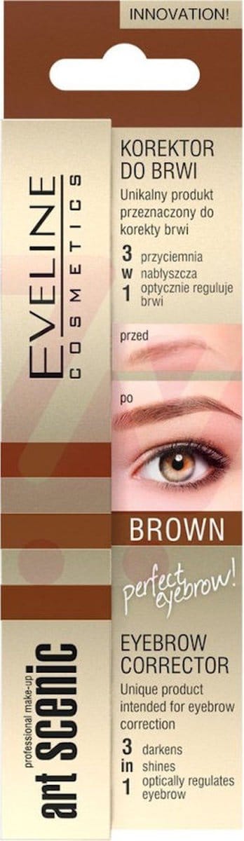 Eveline Art Scenic Eyebrow Corrector - 3in1 - Brown - 10ml