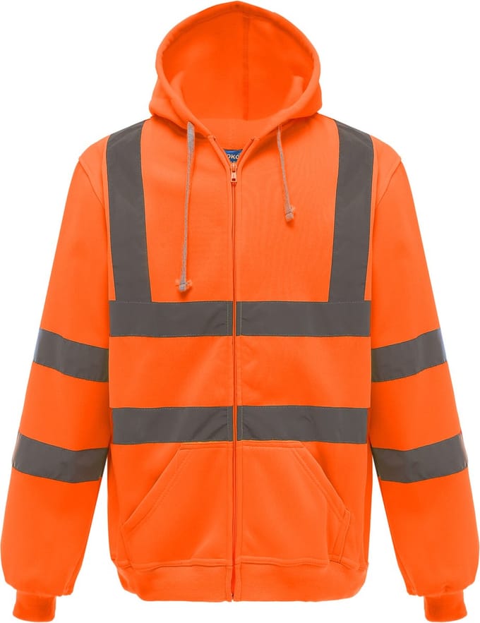 Yoko Signalisatie sweatshirt met 1/4 rits YHVK06 - Hi Vis Orange - XL