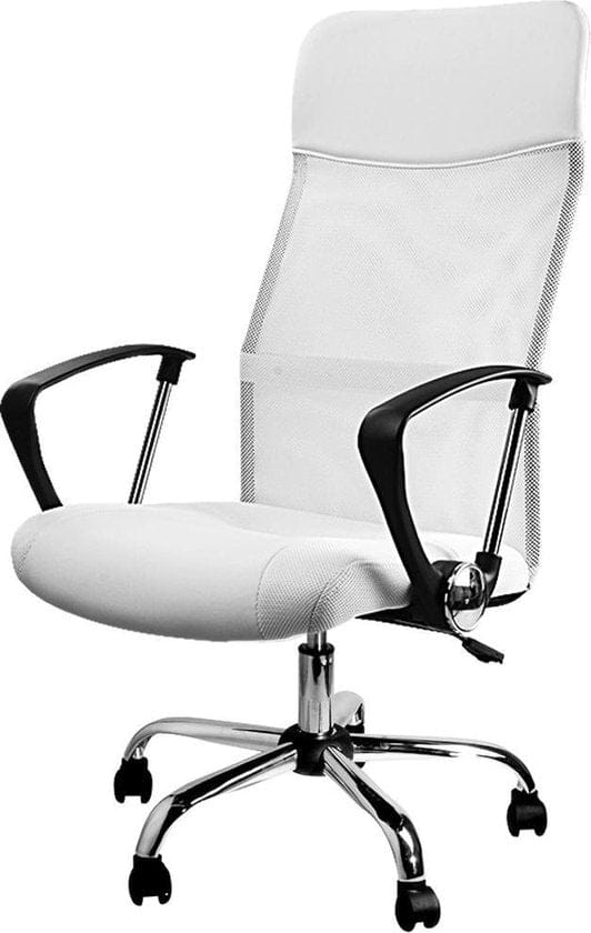 Ergonomische Bureaustoel Wit Kunstleer 122x51x52cm