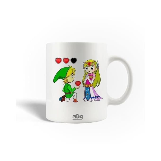 Mug en Céramique - Princesse Zelda - 30cl - Blanc - Compatible Lave-Vaisselle - Rond