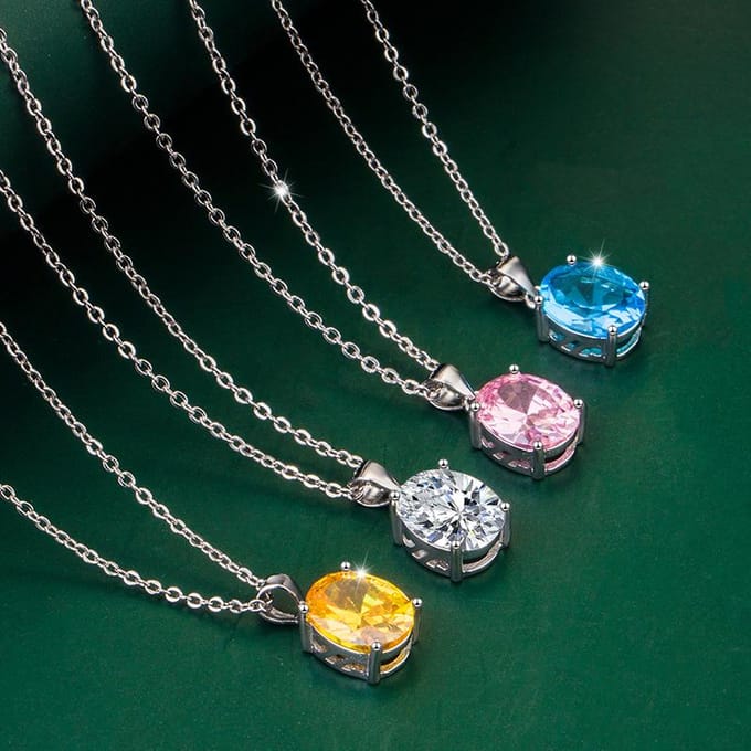 POMOiii ovale hanger ketting meerdere kleuren mode bruiloft verlovingssieraden