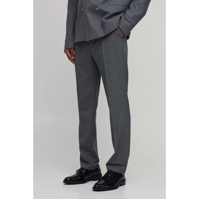 Pied-de-poule Pantalon Met Rechte Pasvorm En Tailoring | Charcoal | Size 30