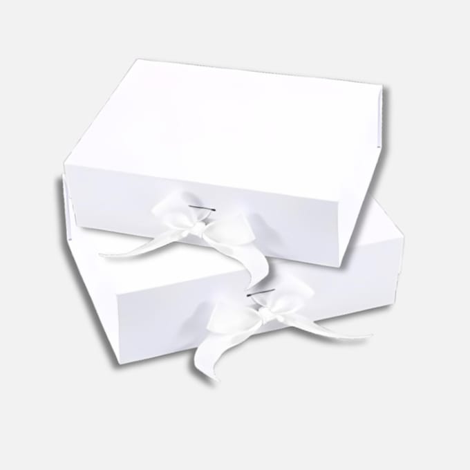 Cadeaudoos - 2 Stuks - Wit - Magneetdoos - Wit Lint - Geschenkdoos met Deksel - Giftbox Leeg - Valentijn
