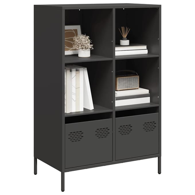 vidaXL - Hoge - kast - 68x39x103,5 - cm - staal - zwart