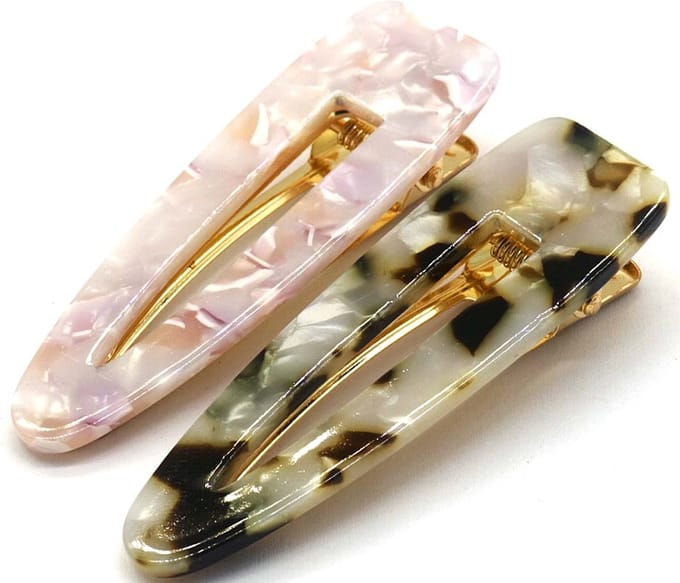 Haarspelden - Set 2 Stuks - Haarclips - 7 cm - Grijs en Roze
