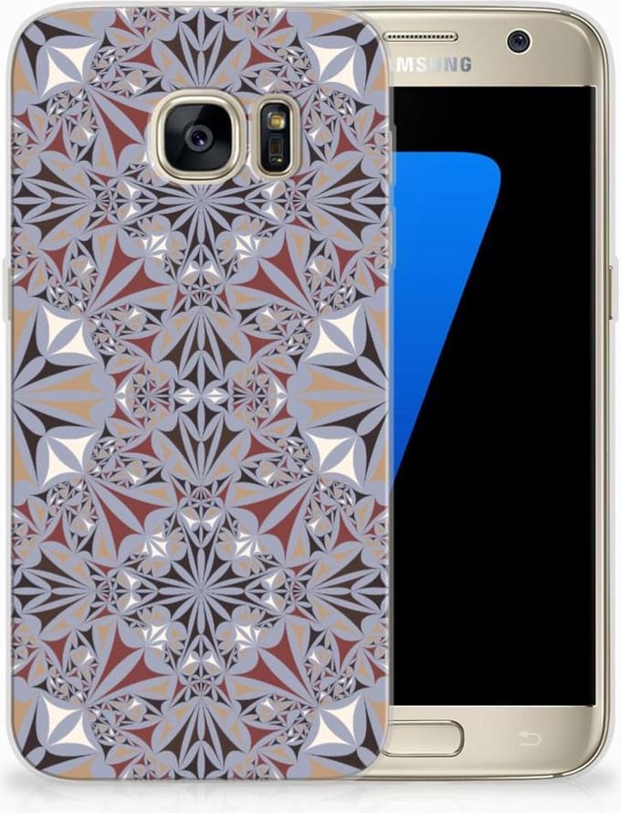 Samsung Galaxy S7 TPU Siliconen Hoesje Flower Tiles