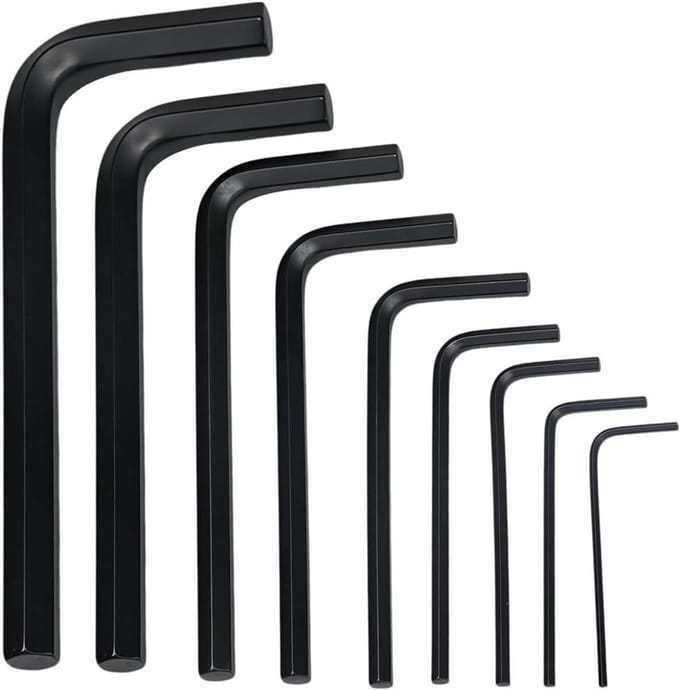 Inbussleutel set - Mini sleutels - Precisiewerk - 9 maten - 0.7-6 mm - Zwart