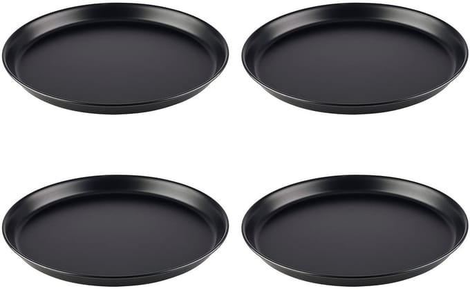 APS Pizzavorm Rond - Pizzapan Ongecoat Staal - Professioneel Bakken - Ø32cm - Set van 4