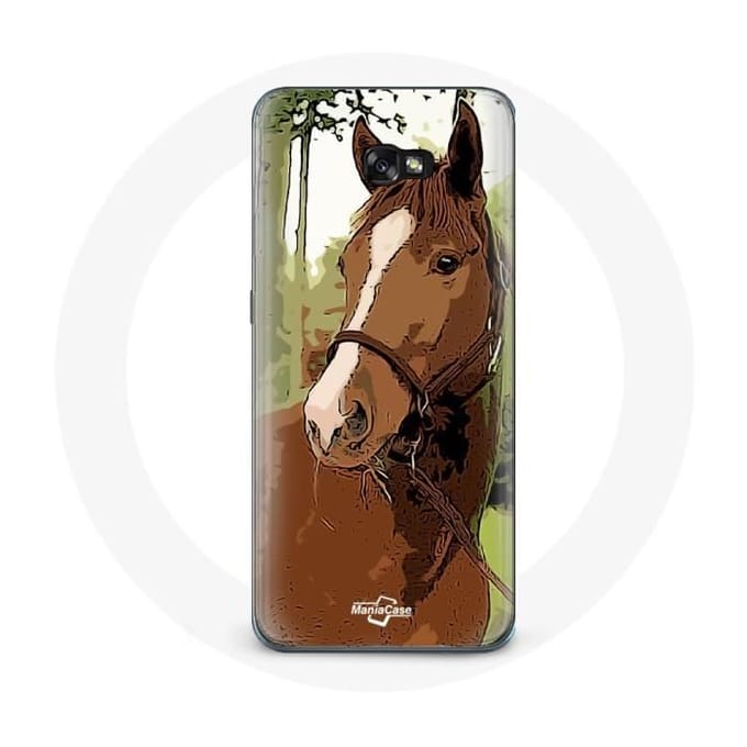Coque - MANIACASE - Samsung Galaxy A8 2016 - Marron - Race de cheval - Rigide marron