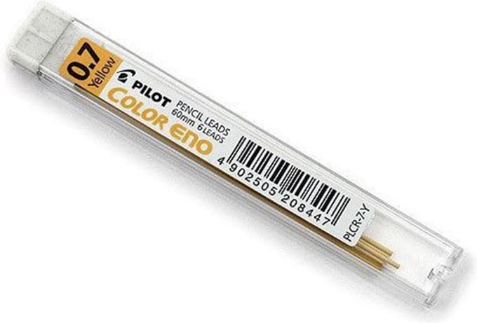 Pilot Color Eno – Gele Potloodvullingen 0.7mm – 6 stuks
