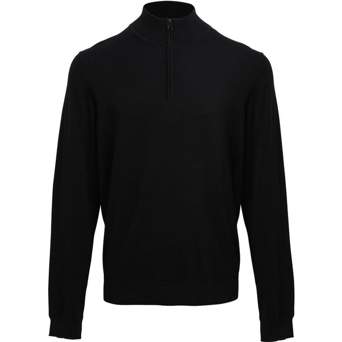 Premier Herenrits sweatshirt met halsopening (Zwart)