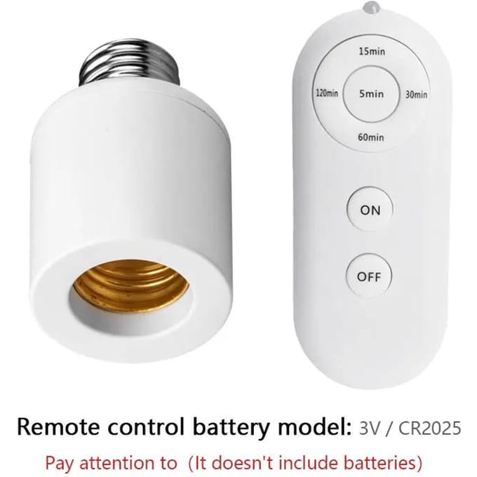 Culot de lampe à vis E27 avec télécommande, minuteur intelligent, support d'ampoule AC85-265V, interrupteur minuteur 5 vitesses, support de lampe LED, environnement 4 pcs white