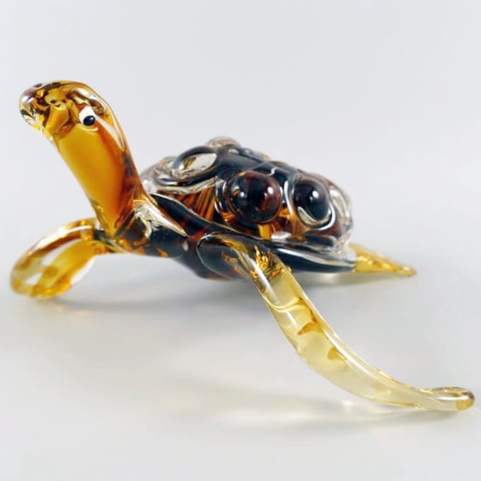 AL - Schildpad - Bruin - Glaswerk - 20 x 25 x 12 cm