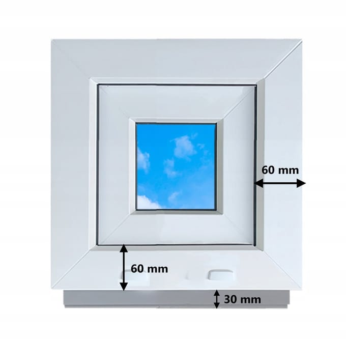Fenêtre PVC blanche 45x45 oscillo-battante 450x450 à soufflet double vitrage neuve