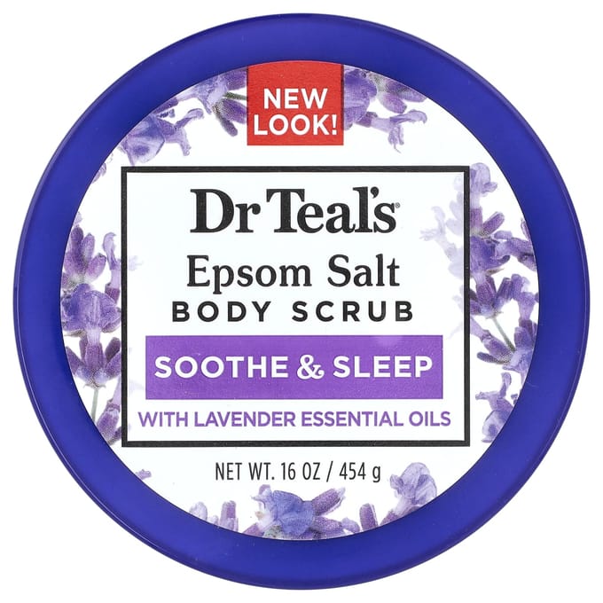 Dr. Teal's, Epsomzout Body Scrub, Lavendel, 16 oz (454 gr) blue