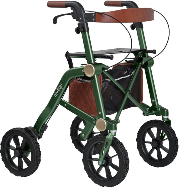 Trive All Terrain Lichtgewicht Rollator – Dubbel Opvouwbaar - Grote Dempings Wielen