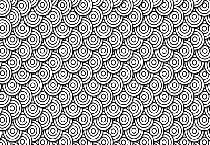 Fotobehang Abstract Modern Circle  Black White | XL - 208cm x 146cm | 130g/m2 Vlies