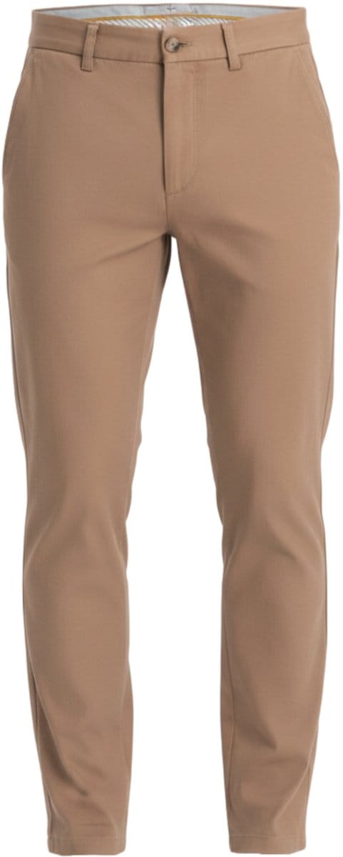 OMBRE Broek - Slim Fit - Katoen - Knopen Lichtbruin L