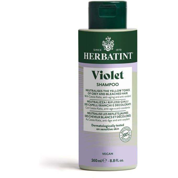 Herbatint Shampoo violet - Neutraliseert de gele reﬂecties van wit en geblondeerd haar - 260 ml